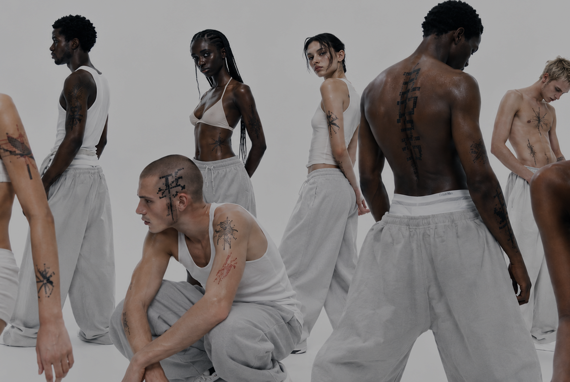 Models wearing UNTITLED tattoos